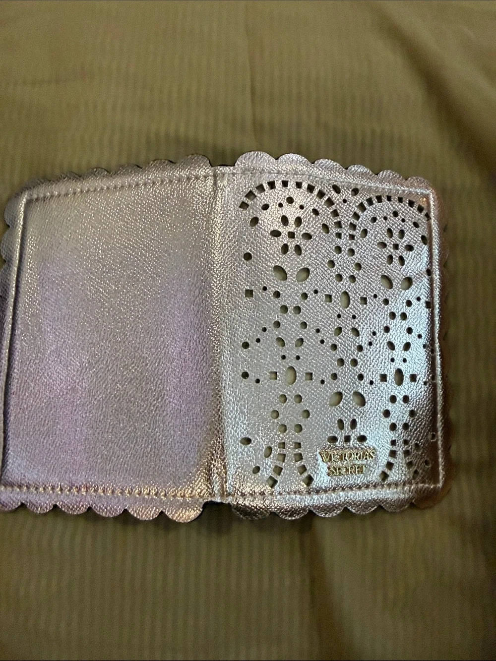 Victoria's Secret Iridescent Scalloped Cutout Passport holder/wallet - Picture 3 of 4
